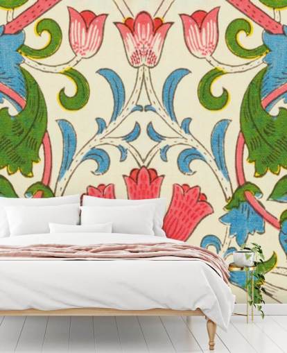 farverige vintage blomster tapet