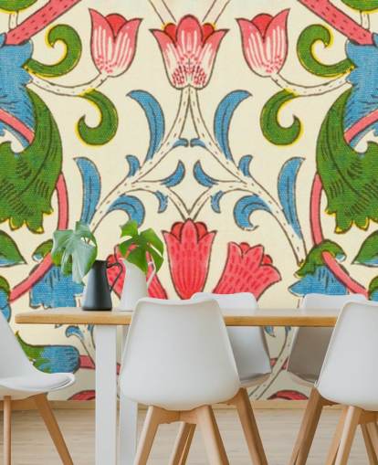 bunte Vintage-Blumentapete