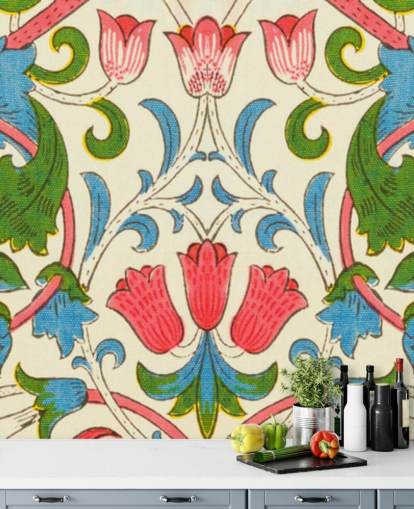 bunte Vintage-Blumentapete