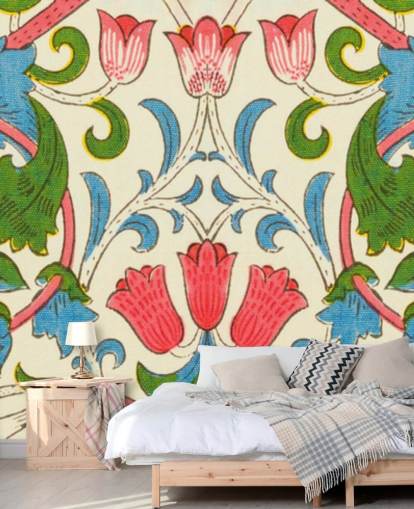 farverige vintage blomster tapet farverige vintage blomster tapet