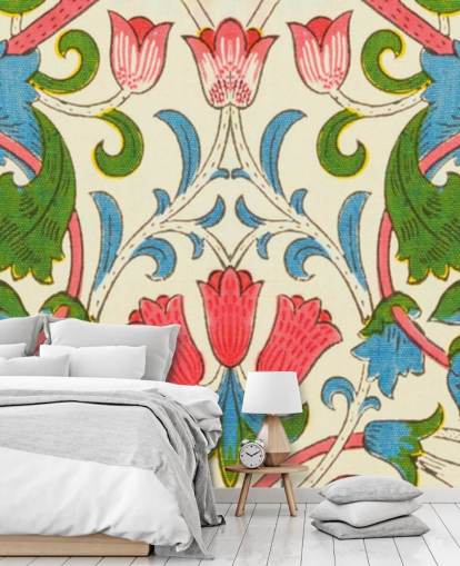 bunte Vintage-Blumentapete