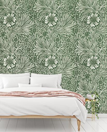 off hvit og grønn floral vintage tapet off hvit og grønn floral vintage tapet