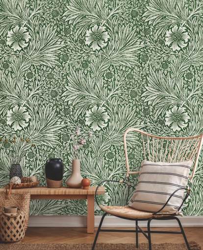 off hvit og grønn floral vintage tapet off hvit og grønn floral vintage tapet