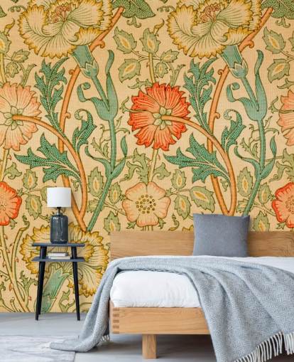 orange and green vintage floral wallpaper orange and green vintage floral wallpaper