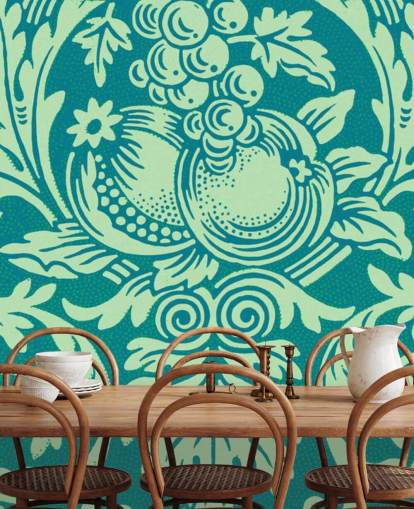 papier peint à motif vintage bleu sarcelle et vert menthe papier peint à motif vintage bleu sarcelle et vert menthe