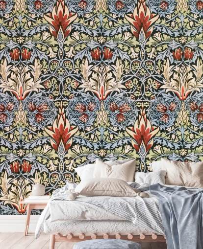 blue, green, red dark floral wallpaper blue, green, red dark floral wallpaper