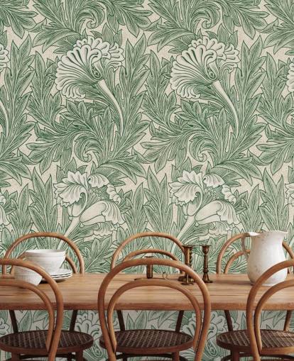 papel pintado floral victoriano blanco y verde papel pintado floral victoriano blanco y verde