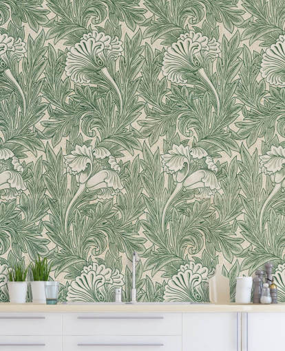 papier peint à fleurs victoriennes blanc et vert papier peint à fleurs victoriennes blanc et vert