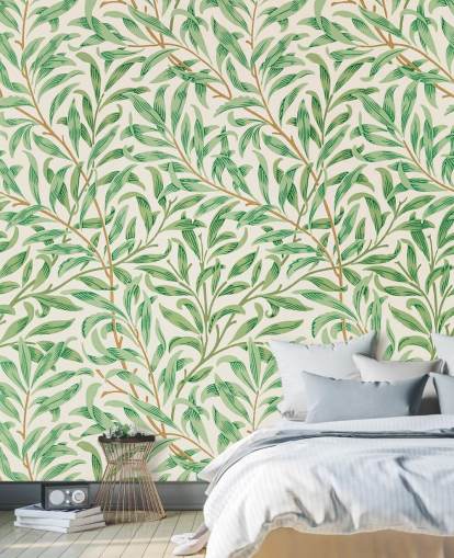 folhas verdes no papel de parede de fundo branco