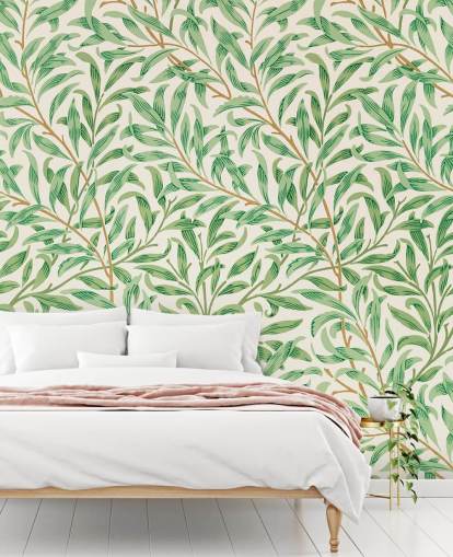 groene bladeren op wit achtergrondbehang groene bladeren op wit achtergrondbehang