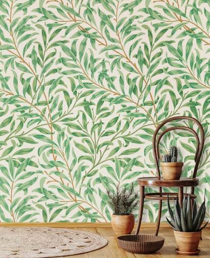 folhas verdes no papel de parede de fundo branco