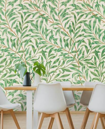 green leaves on white background wallpaper