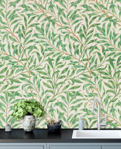 papel tapiz de hojas verdes sobre fondo blanco