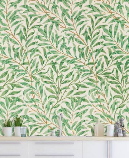 groene bladeren op wit achtergrondbehang groene bladeren op wit achtergrondbehang