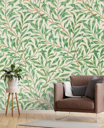 folhas verdes no papel de parede de fundo branco