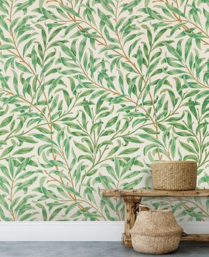 folhas verdes no papel de parede de fundo branco