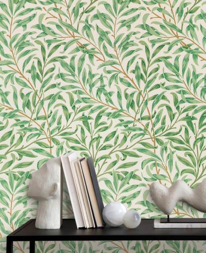 folhas verdes no papel de parede de fundo branco
