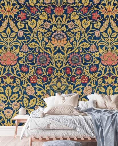 papier peint vintage floral foncé