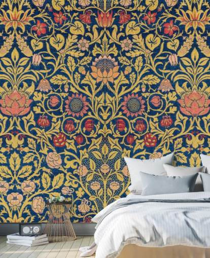 papel pintado vintage floral oscuro