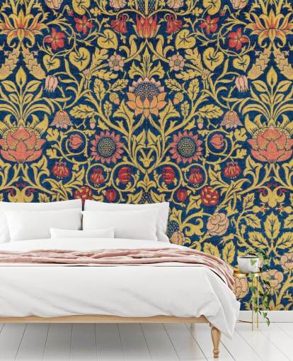 donker bloemen vintage patroon behang