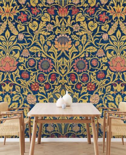 papier peint vintage floral foncé