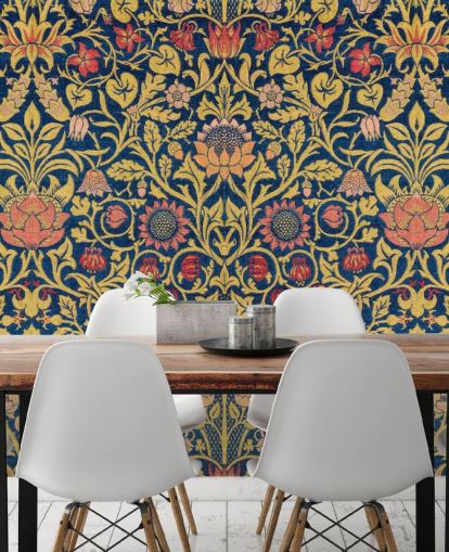 mørk floral vintage mønster tapet