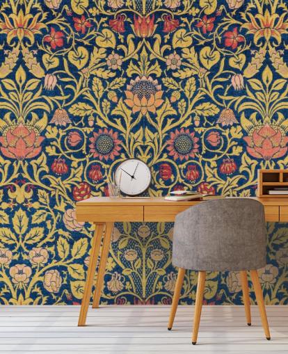 papel pintado vintage floral oscuro