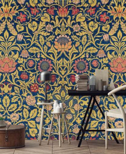 mørk floral vintage mønster tapet