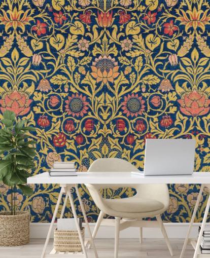 dark floral vintage pattern wallpaper