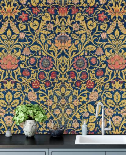 papier peint vintage floral foncé