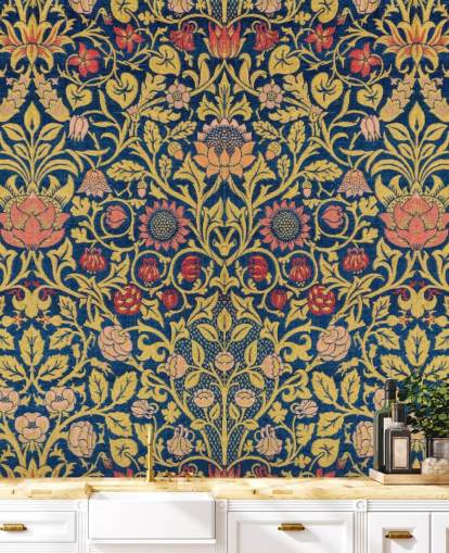 papel pintado vintage floral oscuro