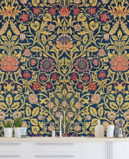 dark floral vintage pattern wallpaper