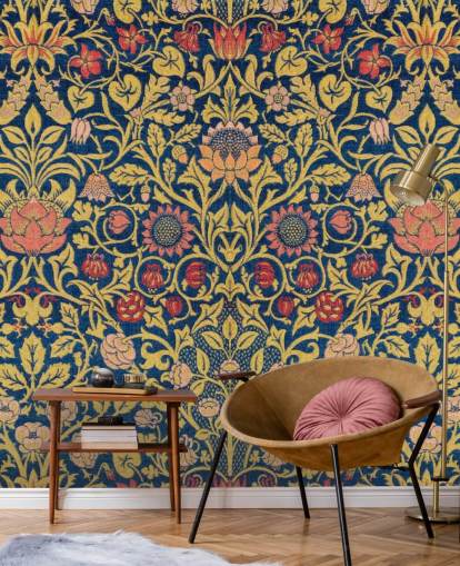 papier peint vintage floral foncé