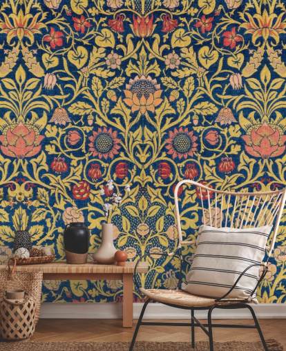 papel pintado vintage floral oscuro