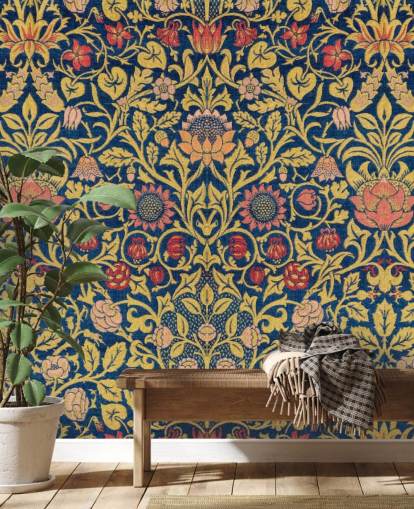 papel pintado vintage floral oscuro