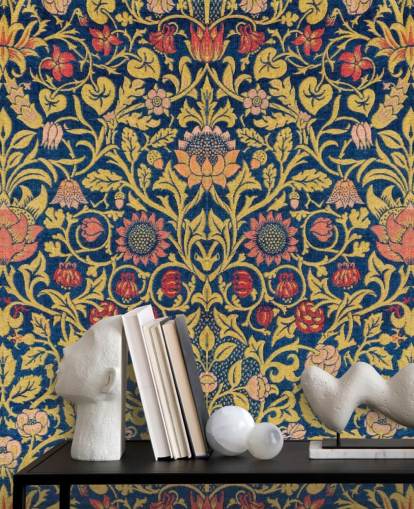 donker bloemen vintage patroon behang