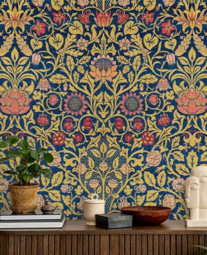 mørk floral vintage mønster tapet