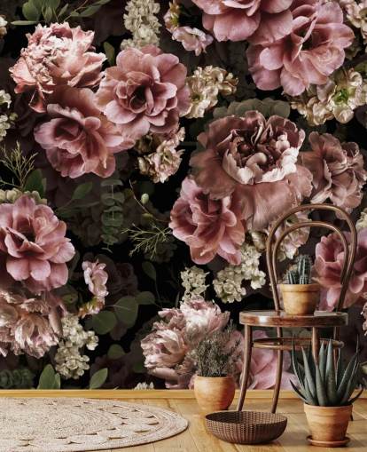 dusty pink dark floral wallpaper dusty pink dark floral wallpaper