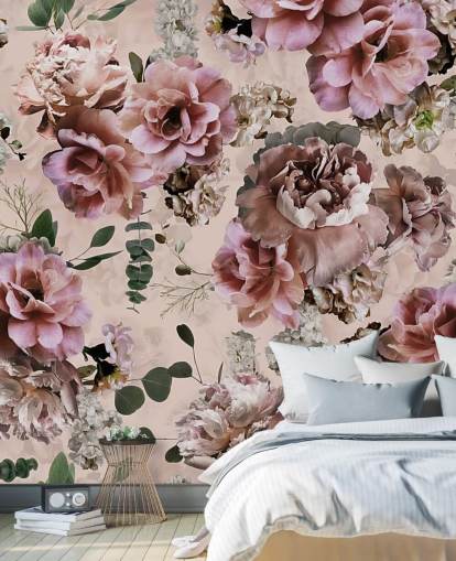 pink and purple floral wallpaper