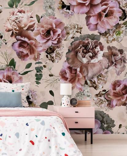 pink and purple floral wallpaper