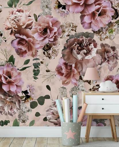 pink and purple floral wallpaper