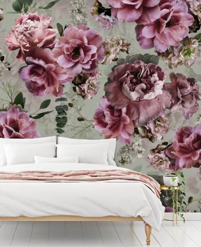 mooie roze bloemen groen achtergrondbehang mooie roze bloemen groen achtergrondbehang