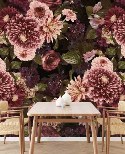 mørk rosa floral tapet mørk rosa floral tapet