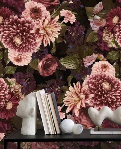mørk rosa floral tapet mørk rosa floral tapet