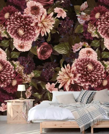 mørk pink blomster tapet mørk pink blomster tapet