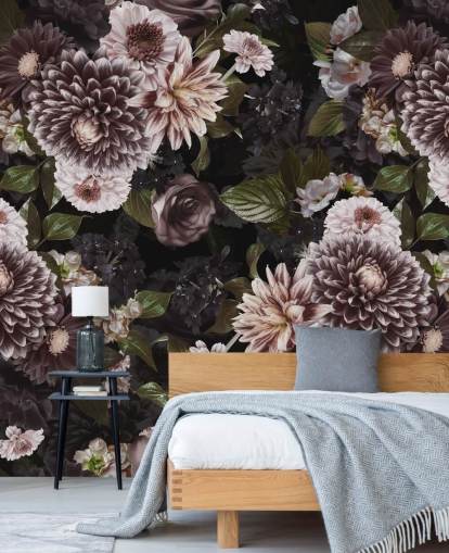 mørk lilla og lilla floral tapet mørk lilla og lilla floral tapet