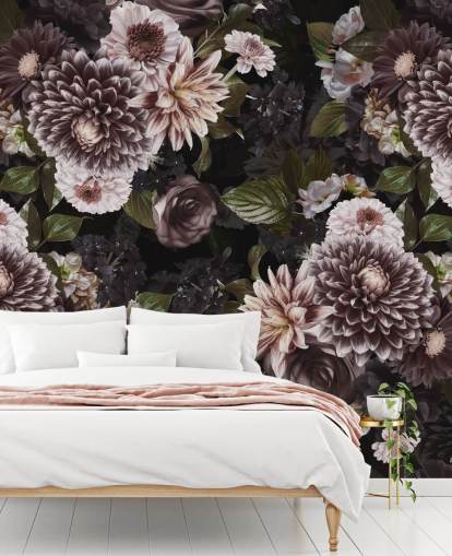 mørk lilla og lilla floral tapet mørk lilla og lilla floral tapet