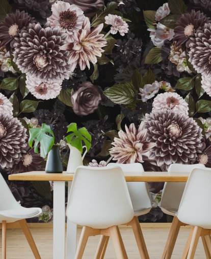 dark purple and lilac floral wallpaper