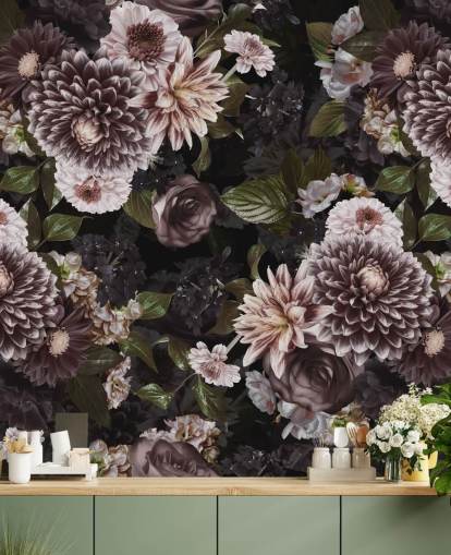 mørk lilla og lilla blomster tapet mørk lilla og lilla blomster tapet