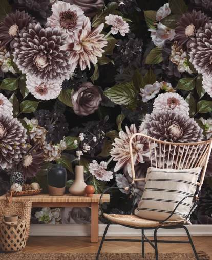 mørk lilla og lilla blomster tapet mørk lilla og lilla blomster tapet